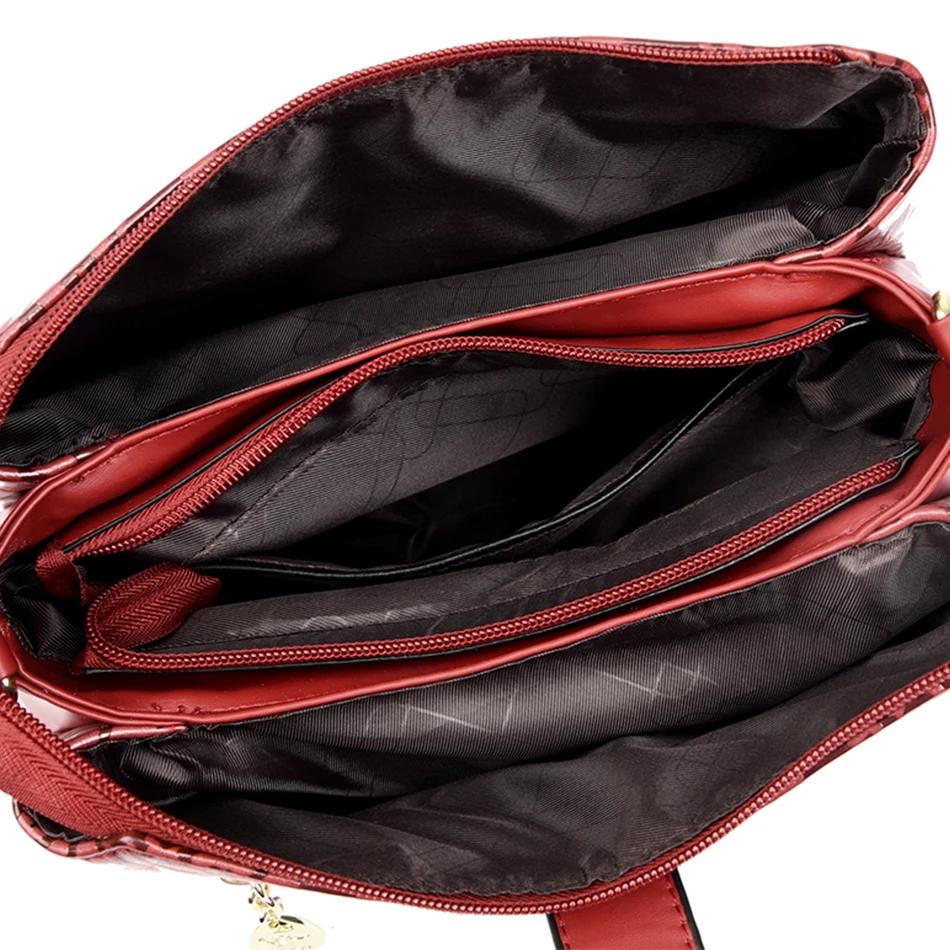 Women's leather crossbody bags 3 layers casual shoulder bags luxury designer high quality