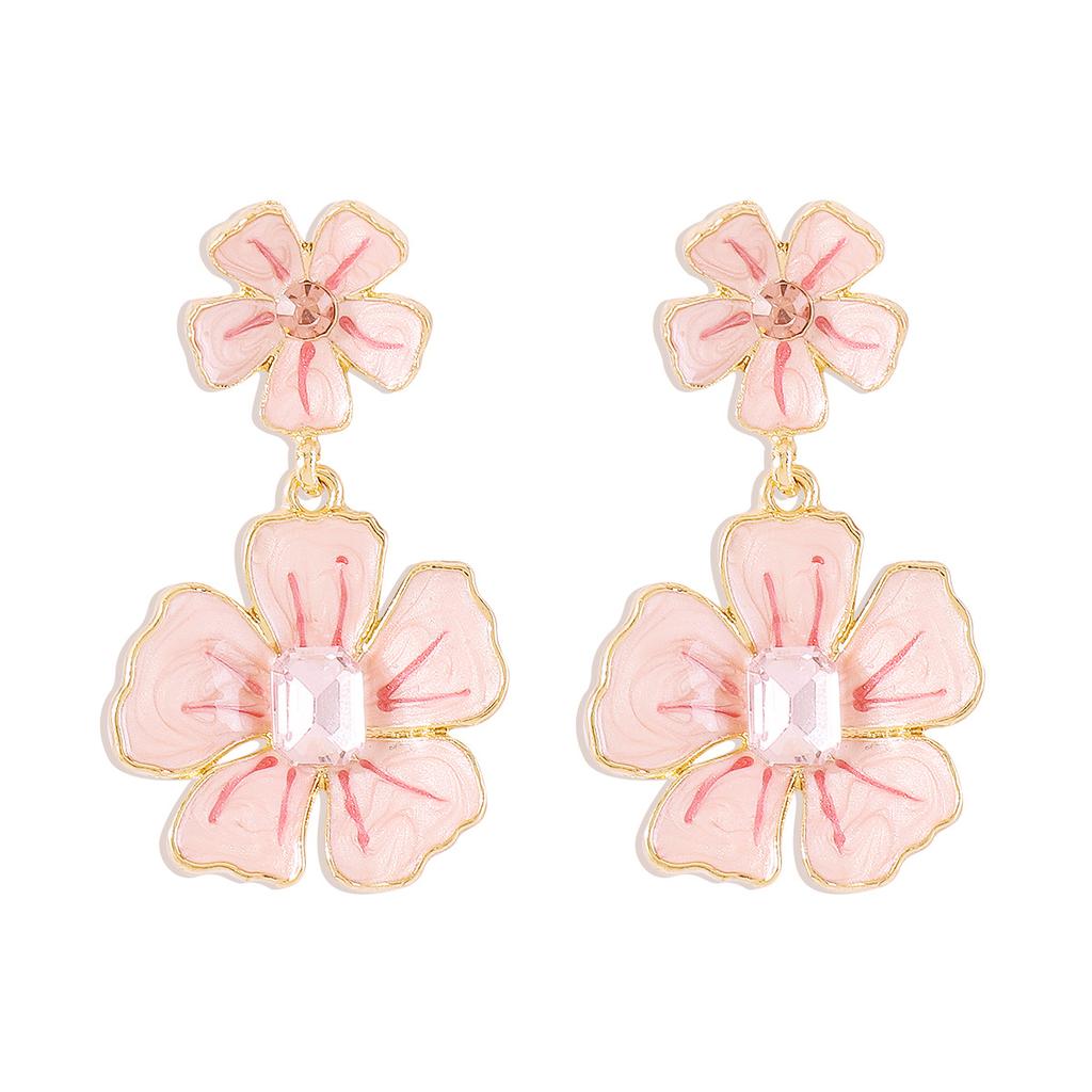 Simplistic and Cute Flower Oil Drop Earrings - Light and Comfortable Accessories