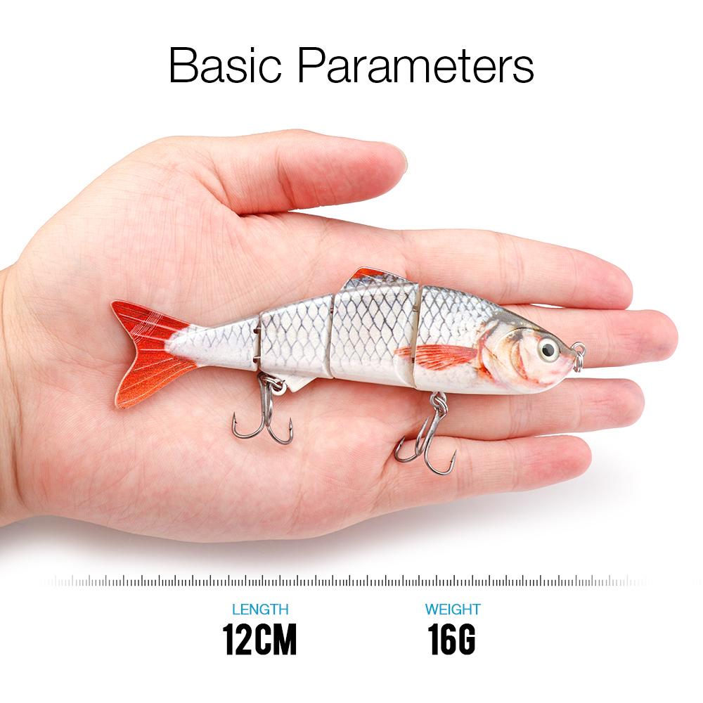 12cm 16g 3-Segments Jointed Bait Fishing Lures Sinking Wobblers Pike Artificial Bait Hard Swimbait Crankbait Sea Fishing