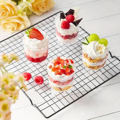 10/20PCS Disposable Dessert Cups Plastic Dessert Cups with Spoons Mousse Ice Cream Appetizers Pudding Party Supplies