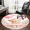 1PC Teddy Bear Pink Non-Slip Floor Round Carpet, Office, Family, Bedroom, Large Area Rug Indoor Rugs,  Durable Polyester-L0418