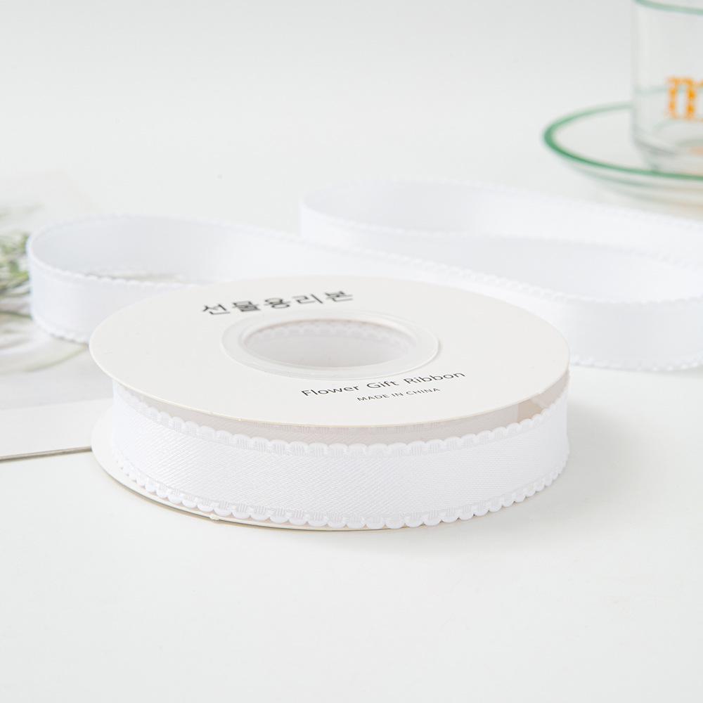 Panglică simplă de 1 cm grosime cu margine ondulată și ambalaj cu flori de mătase pentru accesorii DIY pentru păr și îmbrăcăminte