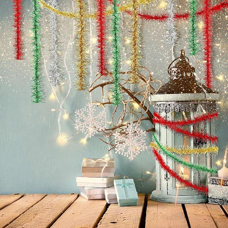 1.5M Christmas Ribbon Decoration Wreath Colorful Strip Christmas Tree Decor Props Wreath Ribbon DIY Crafts for Home Party Decor