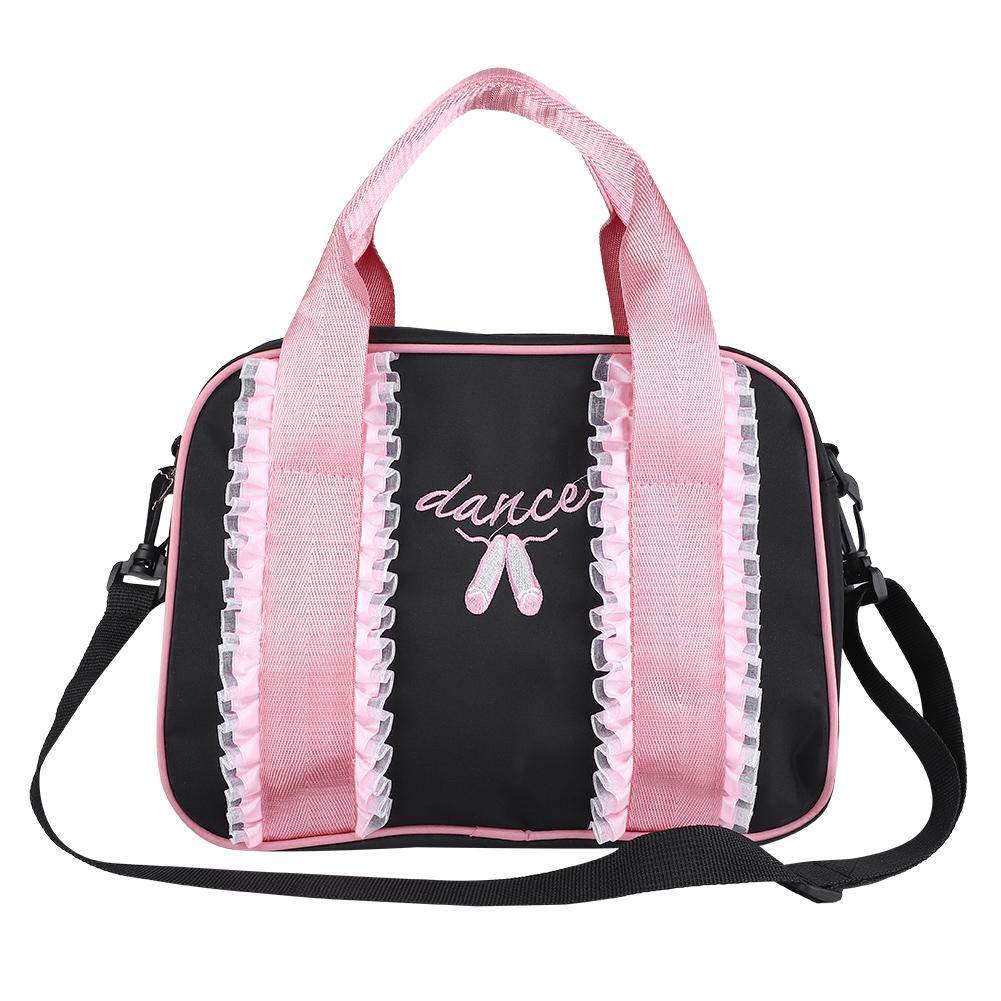 

Детская сумка для балета и танцев для девочек, спортивная сумка на молнии на одно плечо, сумка-тоут (черный)