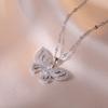 Women's Butterfly Zirconia Clavicle Necklace: Elegant, Fashionable, Titanium Steel Jewelry