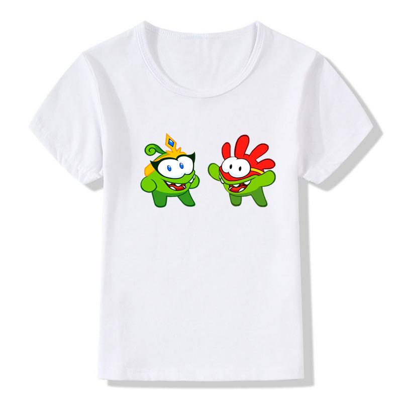 2025 Om Nom Stories Print Kids T Shirt Summer New T-shirt Cartoon Children T-shirts Baby Girls Boys Clothes Unisex Tshirt,HKP5410