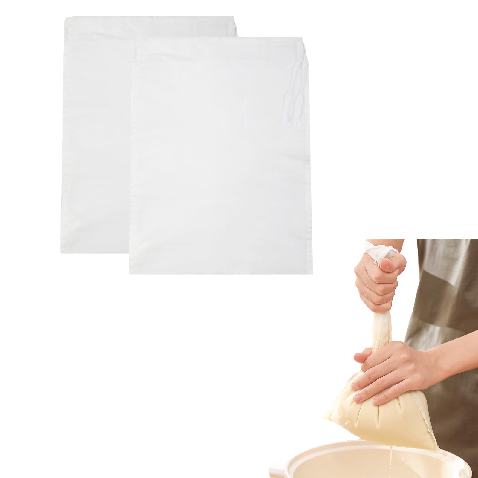 

Doyime Filtration Net Strainer Bags (20x30cm) - High-Density Fine Mesh Dashi Strainer Bags for Wine, Juice, Soy Milk, Milk, Squeezing, Steaming,
