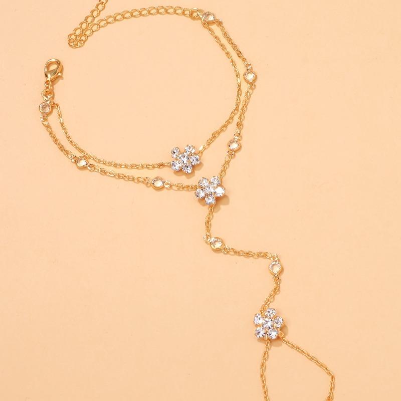 Elegant Adjustable Bracelet with Flower of Life Charm and Cubic Zirconia Accents Bohemian Style Women'S Jewelry for Daily Wear