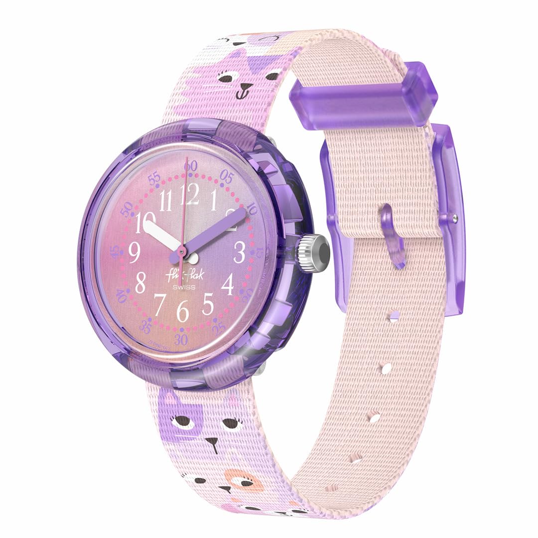 

Часы Swatch Flick Flak Cutie Kitty FPNP162 Розовые для девочек розовый