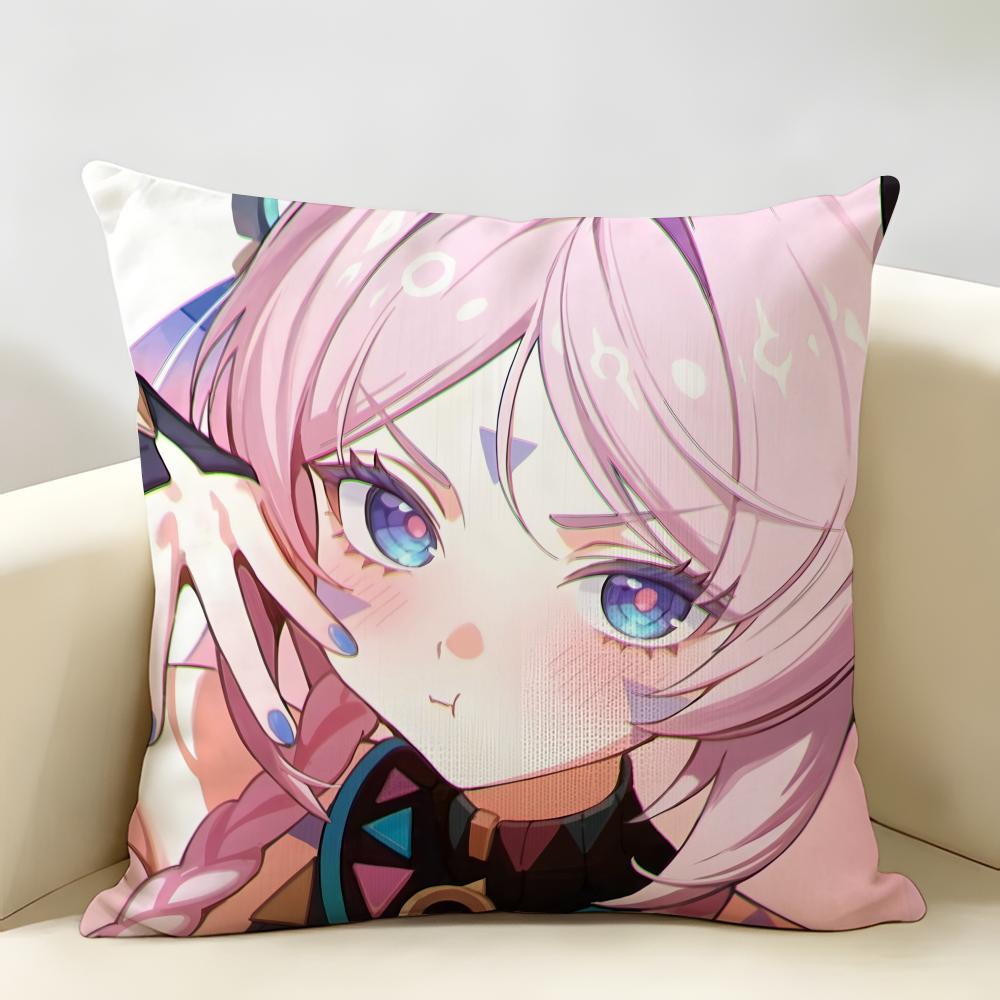 Genshin Impact Citlali Sexy Cushion Cover Natural Linen Organic Fabric DoubleSided Printing Room Sofa Decor Pillow Case