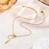 Lucky Design Titanium Steel Lentil Clavicle Necklace - High-end Light Luxury Fringe Accessory for Women