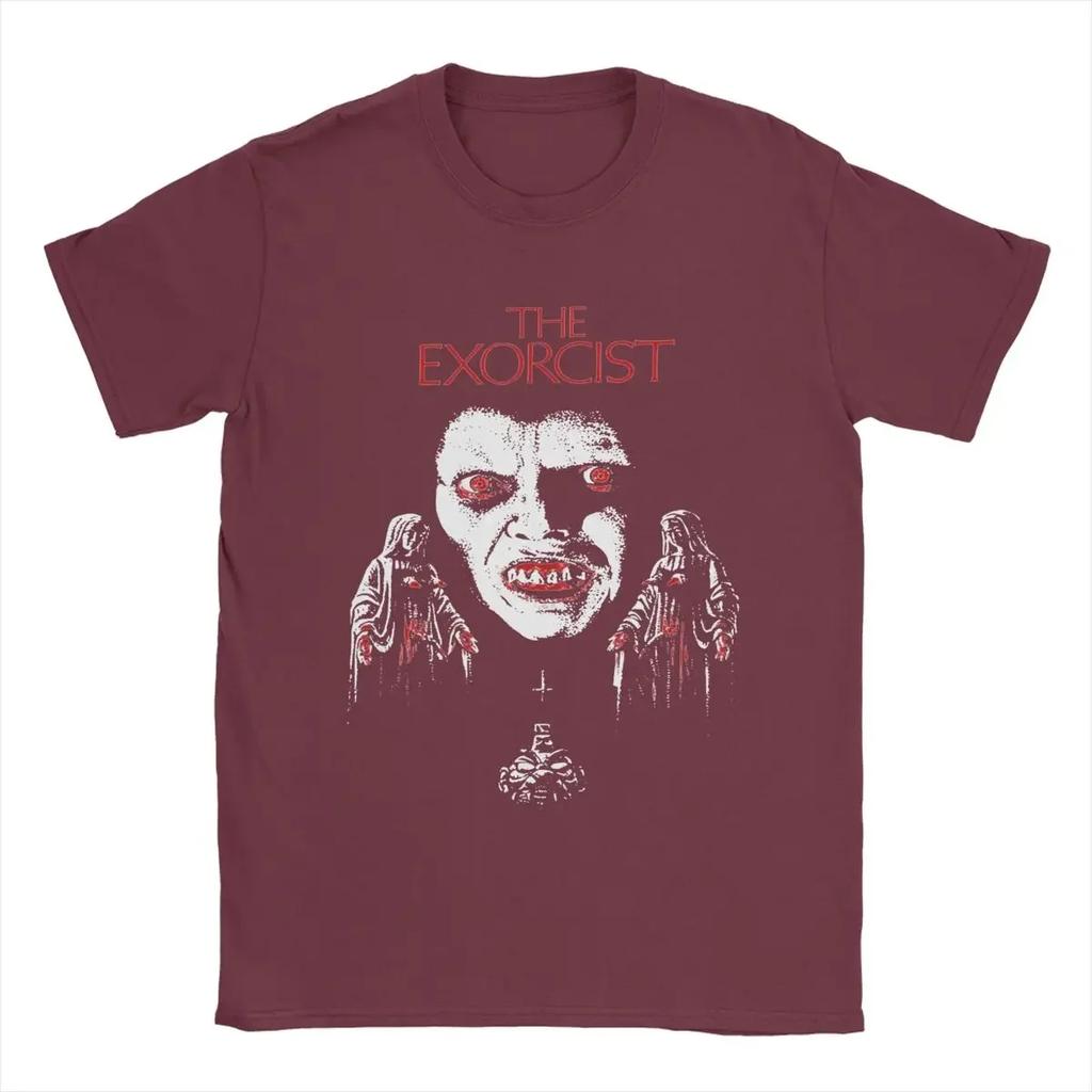 The Exorcist Horror T-Shirt for Novelty 100% Cotton Tee Shirt Round Neck Short Sleeve T Shirts Graphic Clothing