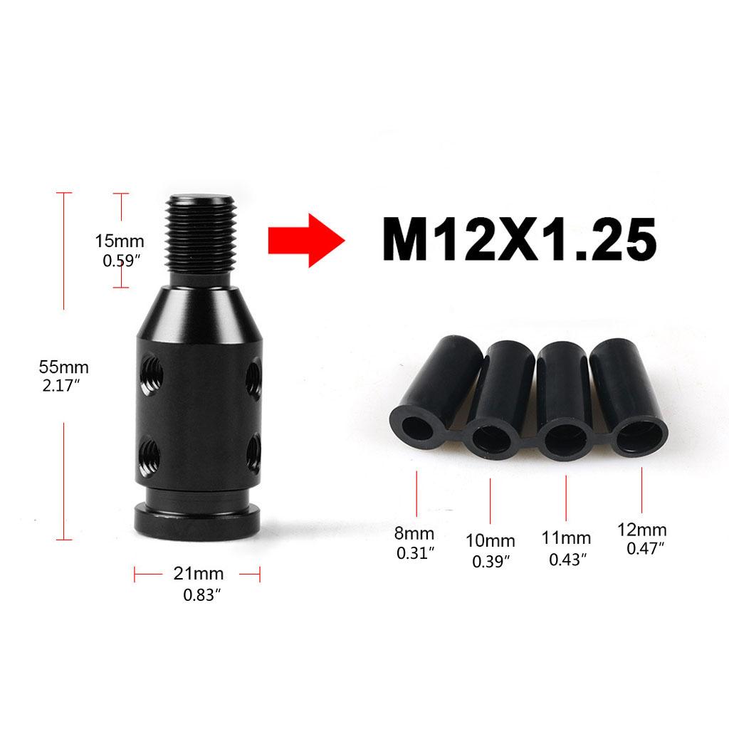 Car Manual Gear Shift Knob Adapter M12x1.25 Shifter with Wrench Screws Hoses Kit