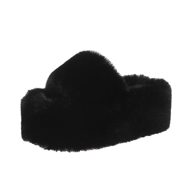 Women's Furry Slides Plush Slippers Fluffy Flip Flops Luxury Slip On Platform Home Fashion Designer Comfortable Indoor