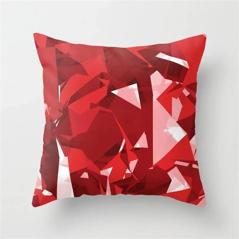 Cute Red Print Geometric Red Plaid Pink Lolita Pillow Cover Decorative Modern Nordic Throw Pillow Cover