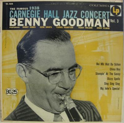LP Record BENNY GOODMAN - Famous 1938 Carnegie Hall Jazz Conc CL816 COLUMBIA US Jazz Used