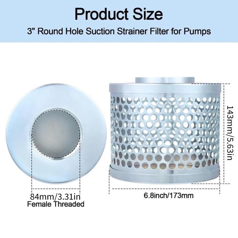 Corrosion Resistant Pump Suction Filter Strainer Basket With NPT Female Thread Reduces Solid Particles For Pump Systems
