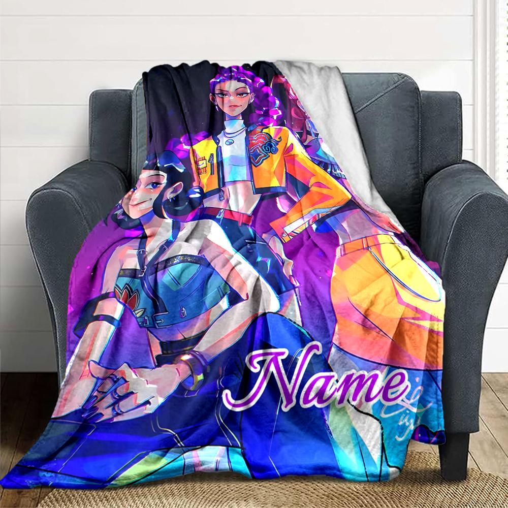 Custom Name Superhero Squad Adventure Blanket for Couch & Bed, Plush Cozy Fuzzy Blanket Super Soft & Warm Blankets for Fall and Winter. 090830