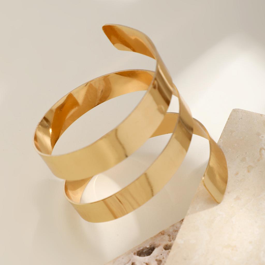 Accessories Design Sense Simple Spiral Personality Retro Bracelet Wide Edge Geometric Punk Style Open Bracelet