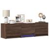 TV Stand with LED Lighting Brown Oak Effect 140 X 34 X 40 Cm