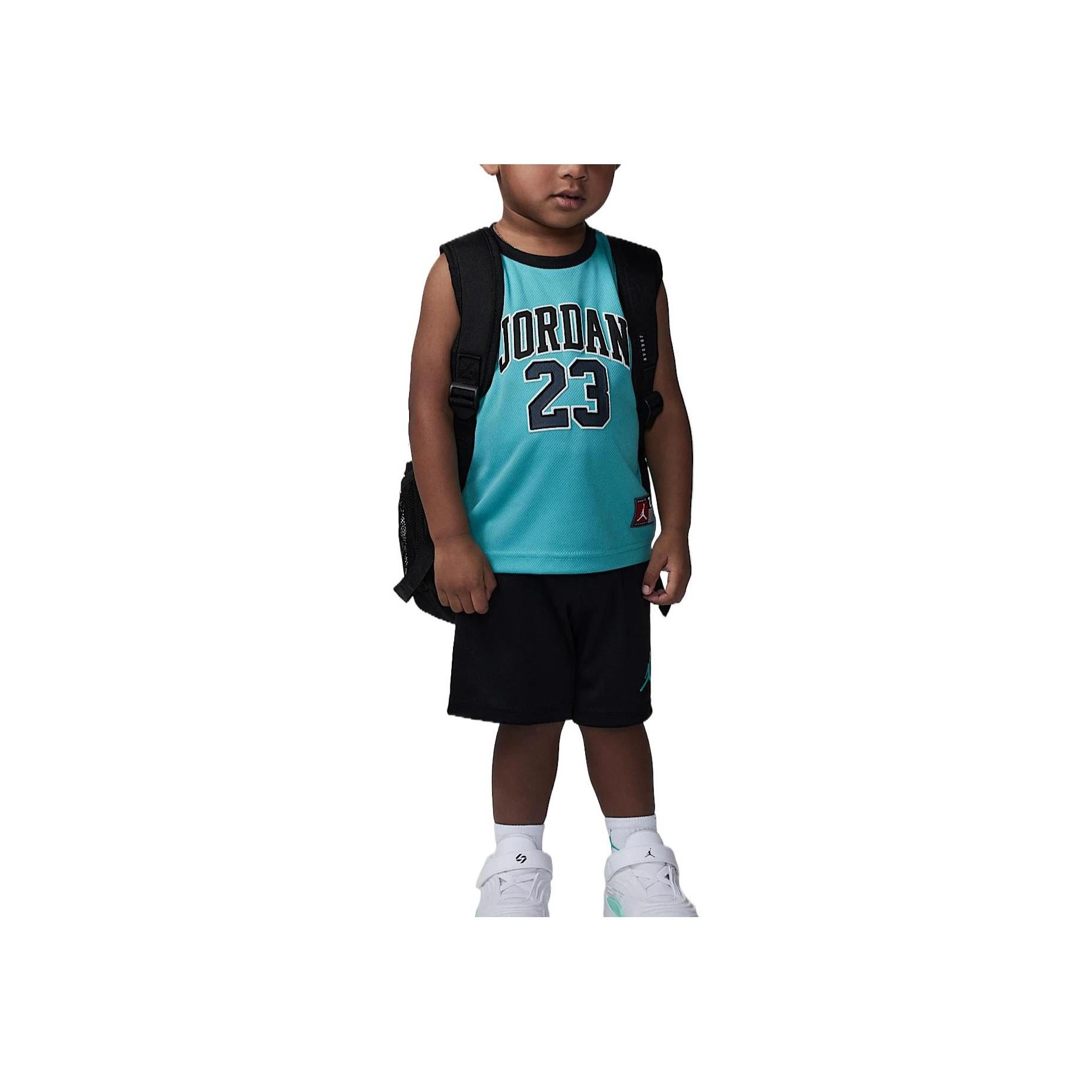 Повседневный спортивный костюм Jordan 23Flight SS25 Удобный Универсальный Простой Модный Комплект Костюм для малыша Вымытый-Синий HF2254-013 3T