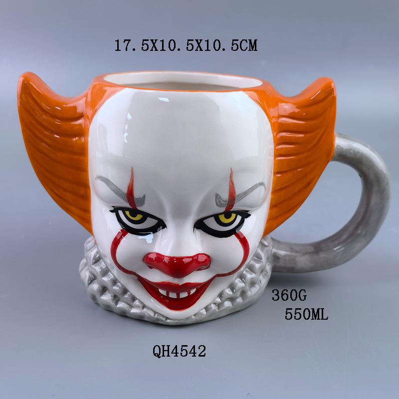 New Durable Male Ghost Demon Kill 100 Male Ceramic Mugs Suitable for Crowd Halloween Horror Freddy Jason Mask Cup Dance.