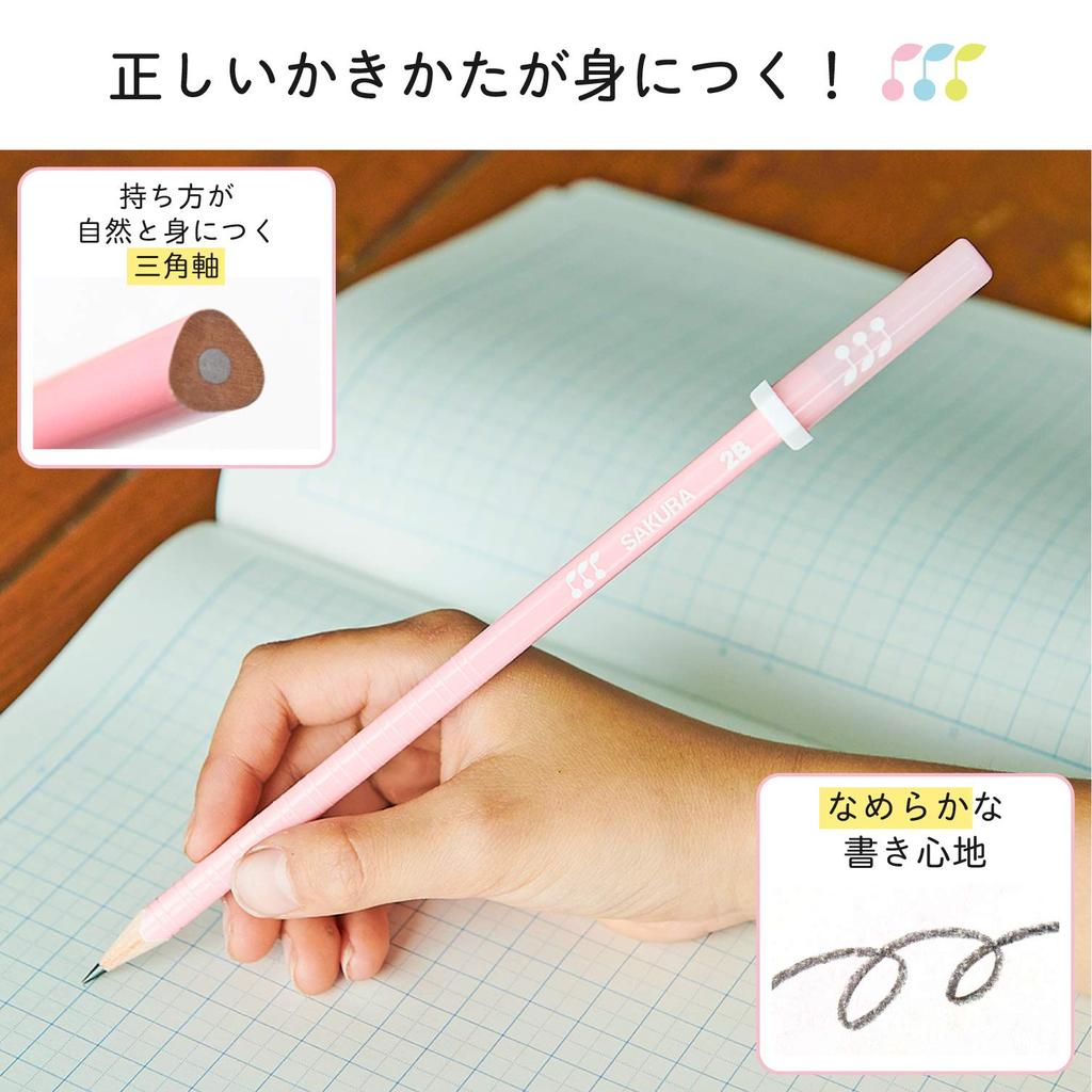 Sakura Writing Elementary School 2B G Pencil 3 Pencils X 10 Cray-Pas Pencils, Stationery, Triangle, 2B-3P#20(10), Pink,