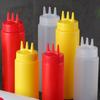 Squeeze Bottle Oil Storage Jar Condiment Dispenser 3-nozzles Sauce Bottle Cooking Tool Seasoning Accessories