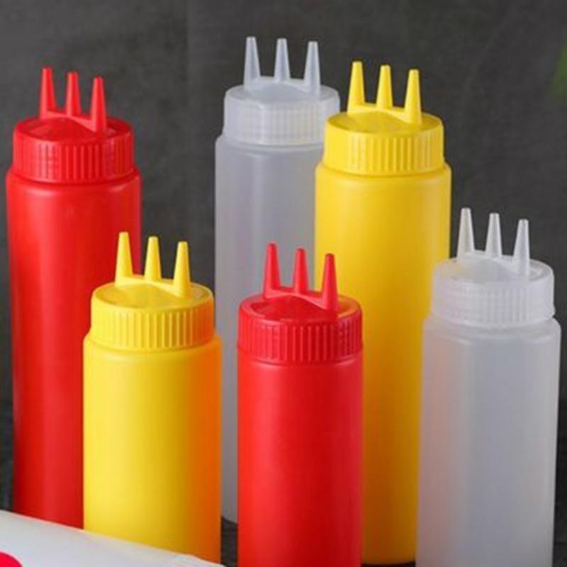 Quetschflasche Ölaufbewahrungsbehälter Gewürzspender 3 Düsen Soßenflasche Kochwerkzeug Gewürzzubehör