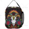 Psychedelic Goat Skull Art Lunch Bag for Women/Men Gym Hiking Picnic Travel Beach, Multi-Purpose Polyester Gourmet Lunch Box