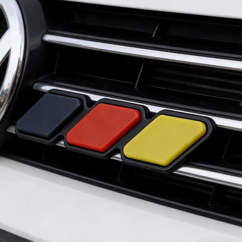 3D ABS Tri Color Decorative Sticker For Toyota Tundra Superb, Volkswagen Fiat Peugeot Grille Modification Accessories
