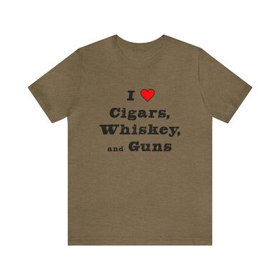 I Heart Cigars, Whiskey, and Guns - Tshirt