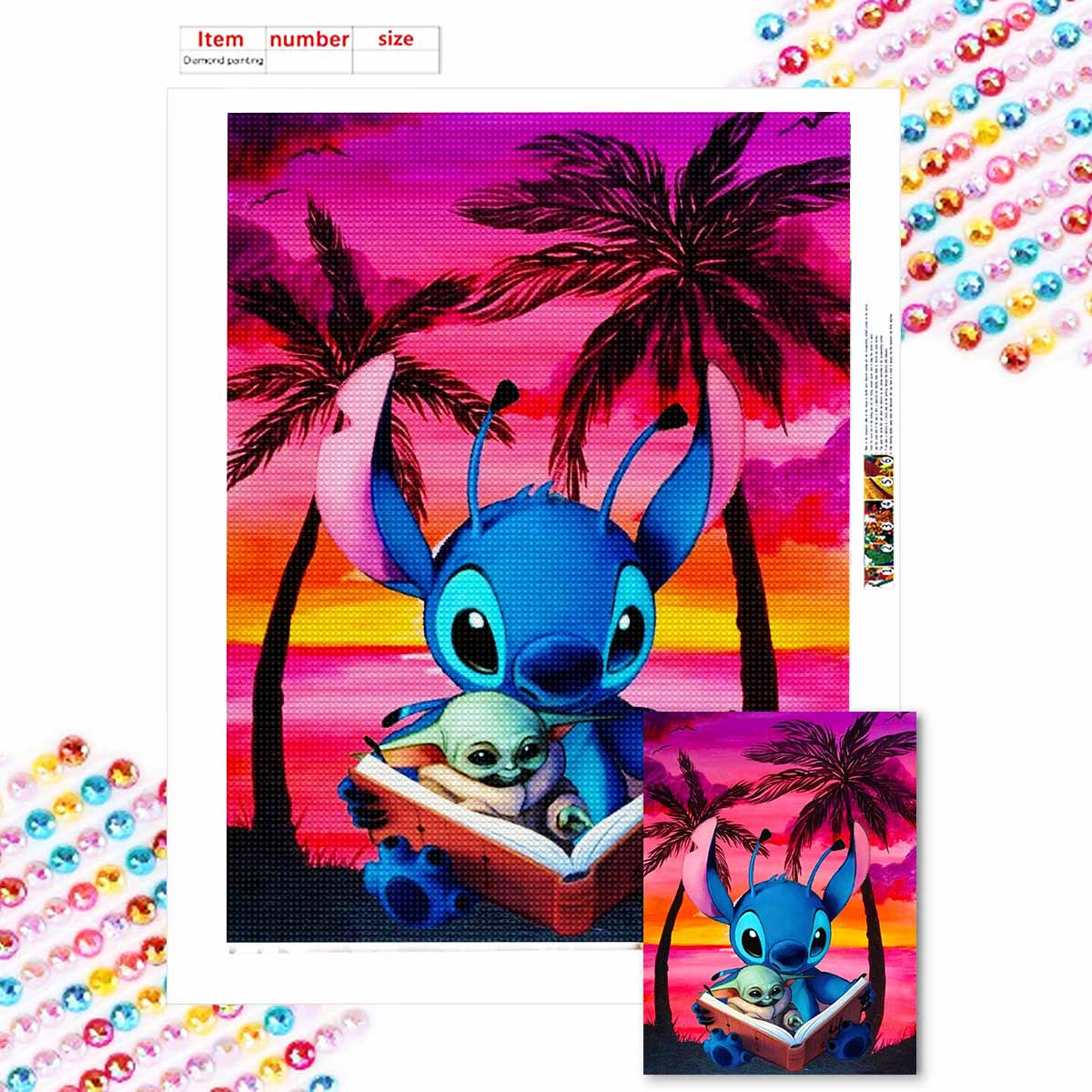 

5D Diy Diamond Painting Stitch Reading A Book Full Drill Rhinestones Mosaic Embroidery Handmade Products Home Decor Gift Round 20x30cm