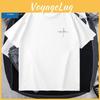 Cotton Unisex Xinjiang Trendy 2025 Tshirt Hong Kong Style Loose Fit Simple Print