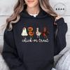 Halloween Chick or Treat Print Women  Hoodie Halloween Funny Chicken Graphic Hoodies Horror Spooky Season Sweatshirt Tops