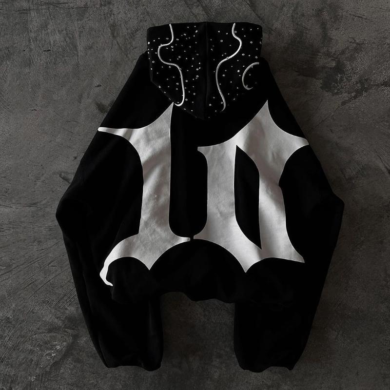 Europeiska och amerikanska boktryckta gotiska personliga street Harajuku trend lösa herr- och damhuvtröjor