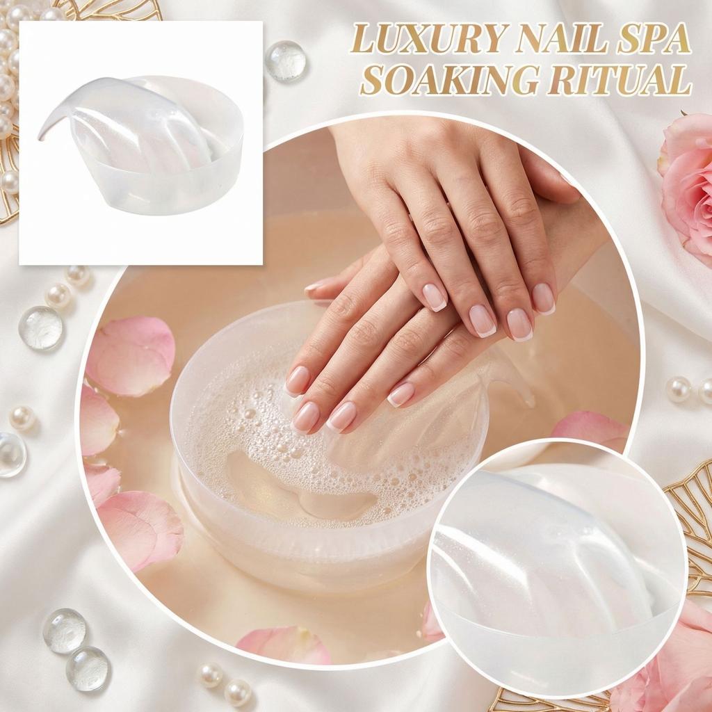 Manicure Hand Soaking Bowl for Cuticle Softening and Nail Care Durable Plastic Material with Ergonomic Hand Rest Design for Home and Professional Use