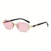Sunglasses Personality Versatile Trend Retro Women's Oval Metal Frameless Trimmed Sunglasses