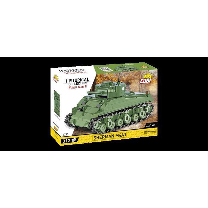 Véhicule miniature - cobi - sherman m4a1 - 1:48 - 312 pièces - compatible briques