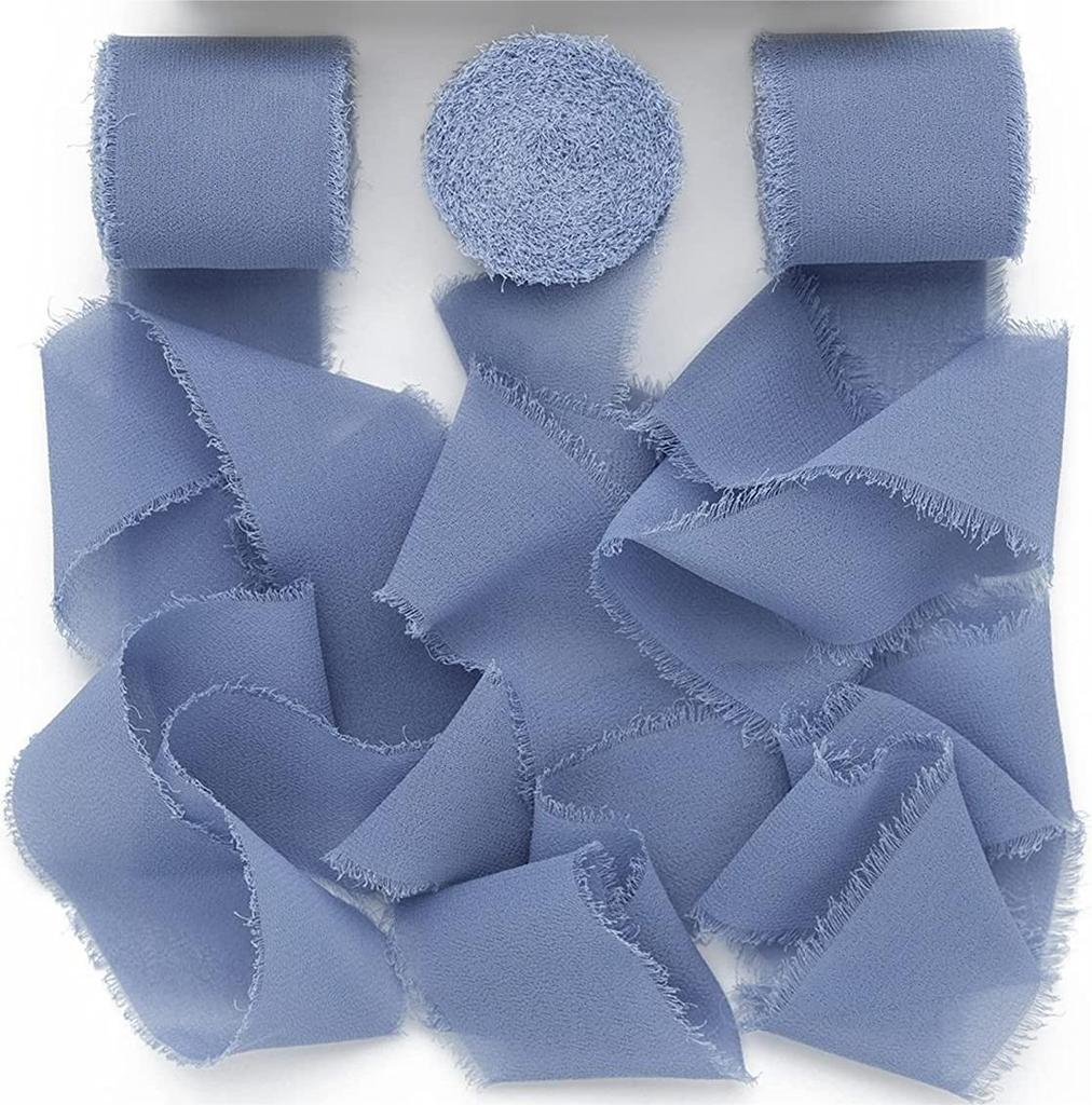 Nastro di Chiffon con Bordo Strappato per Biglietti con Fiori Freschi e Decorazioni per Regali di Matrimonio