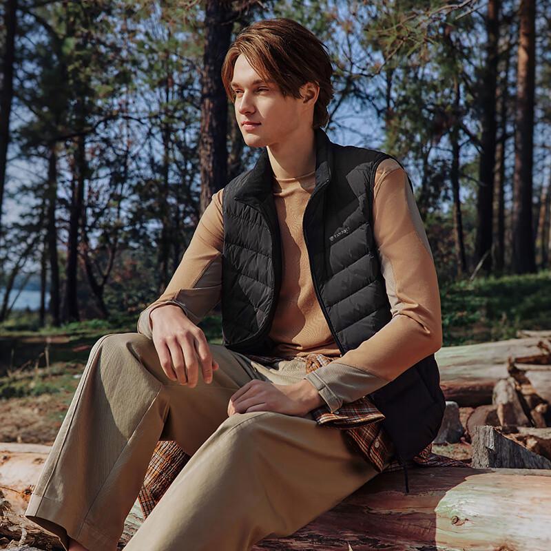 Tanbor Men's Stand Collar Duck Down Vest