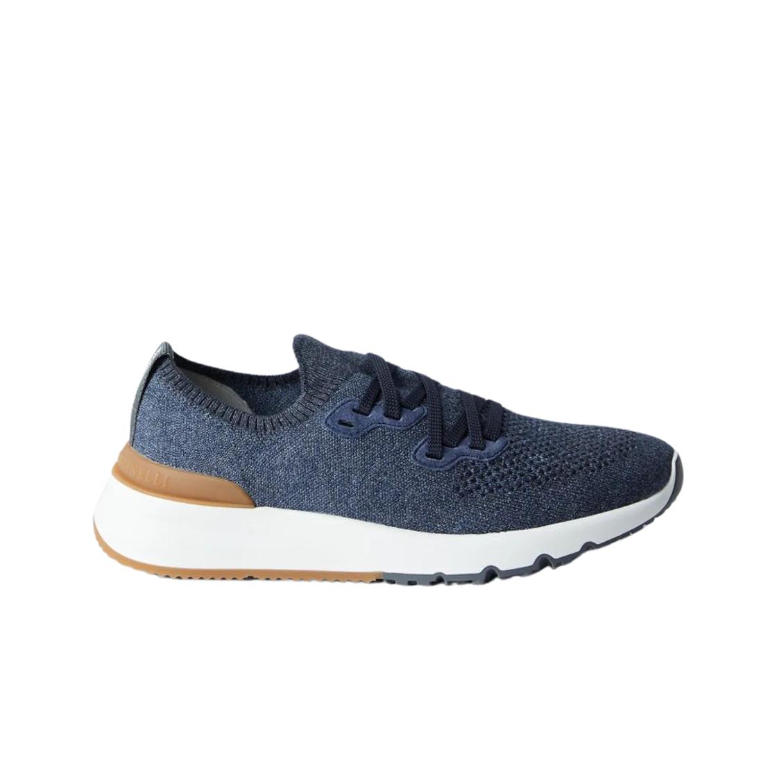 

Brunello Cucinelli Cotton Chine Knit Runners Blue US 7