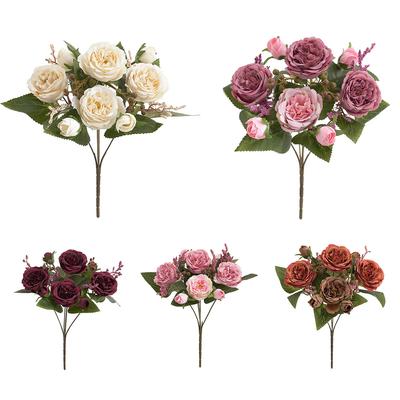 Diy Arrangement Artificial Flowers Fake Rose Home Floral Décor