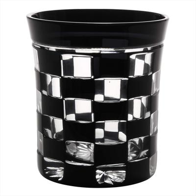 Edo Kiriko Kawai Sarazo Mini vecchio vetro a scacchi nero 1755-33BK