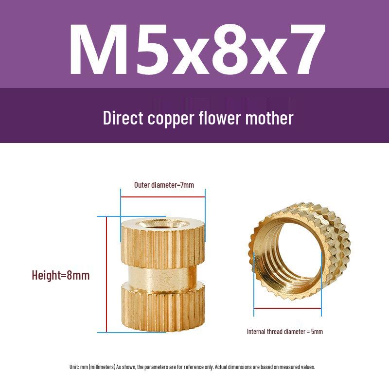 M1-M10 Knurled Brass Heat Insert Nut for Injection Molding