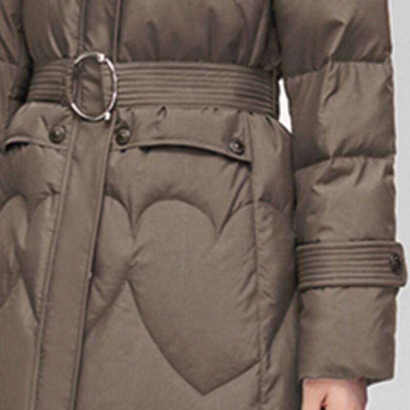 Dámská dlouhá péřová bunda s kapucí z liščí kožešiny Xue Zhong Fei