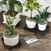 Universal Flower Pot Wheels square Metal Tray Heavy Duty Flower Pot Rack Plant Movable Rolling Potted Plant Stand With Rollers