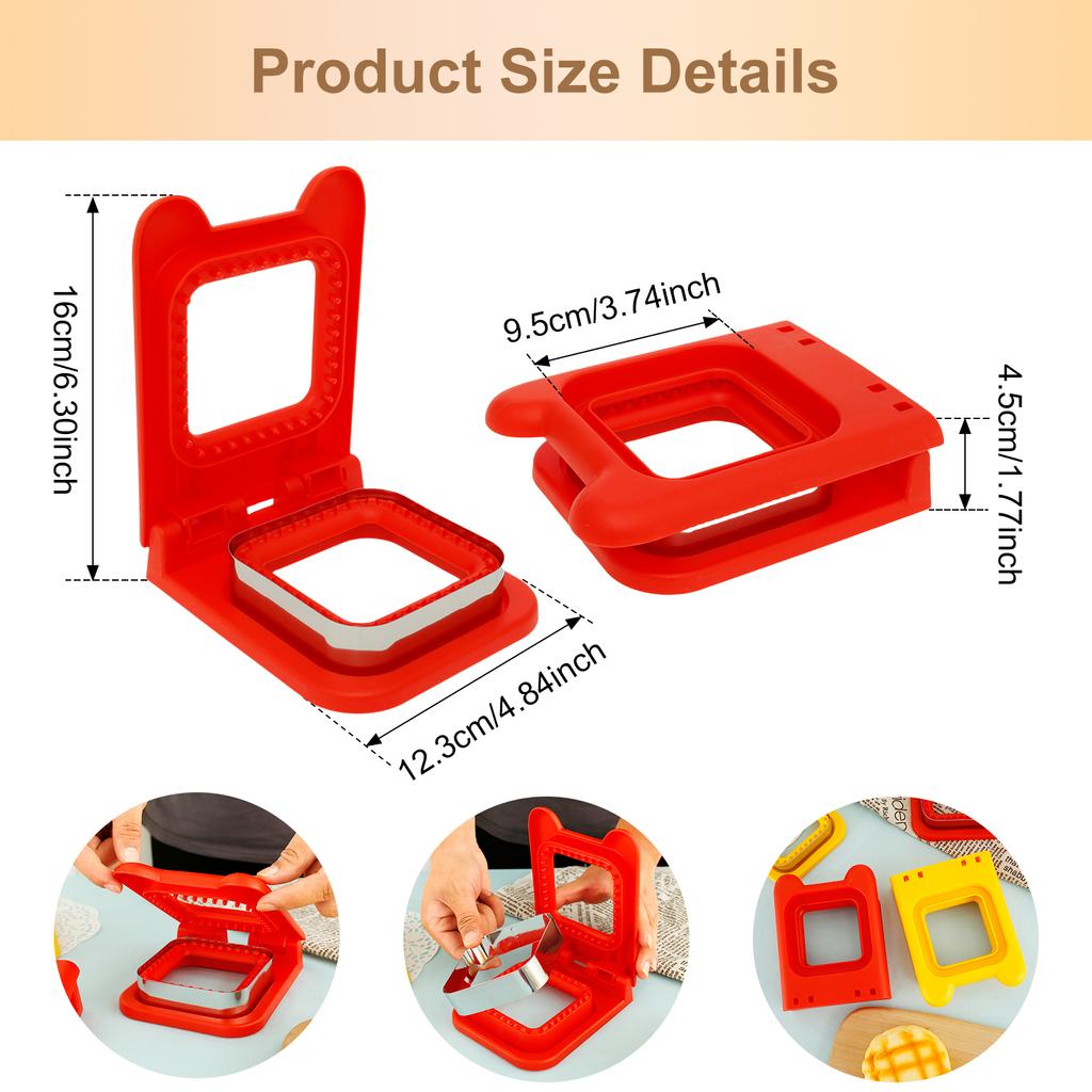 Edelstahl Kinder Sandwich Ausstecher und Versiegler DIY Wiederverwendbarer Sandwich Ausstecher Taschensandwich Maker Kinder Lunchbox