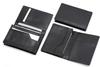 Recycled Cowhide Leather Business Card Holder with Lasting Piece Metal Rotating Ballpoint Pen 4-Pocket Set, Blue, T23-LS030B-TK23-L