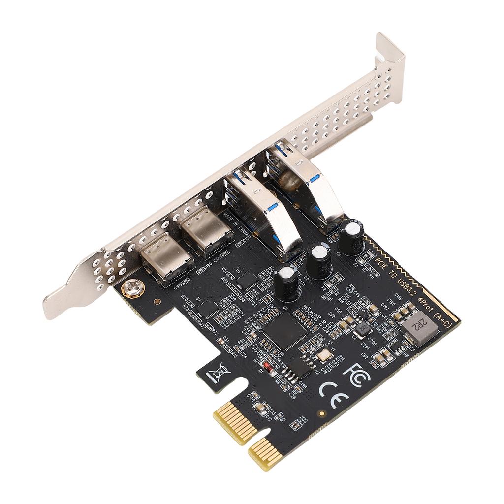 PCIe to USB 3.0 Type C Expansion Card 5Gbps 2 Type C 3.1 and 2 USB 3.0 Ports for Desktop PC Plug and Play